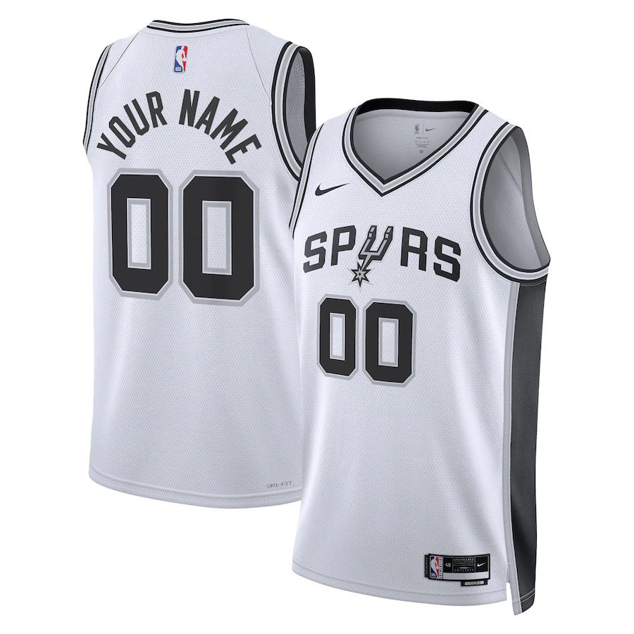 Men San Antonio Spurs Nike White Association Edition 2022-23 Swingman Custom NBA Jersey